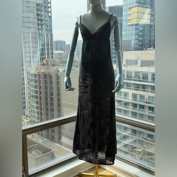 🆕 SIR THE LABEL 🧿 NWOT Rayure Tri Crochet Maxi Dress, Black Crochet, Sz 1 US 4 - Picture 5 of 15